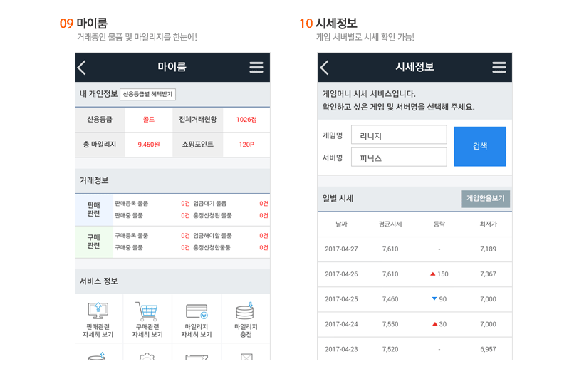 마이룸 / 시세정보